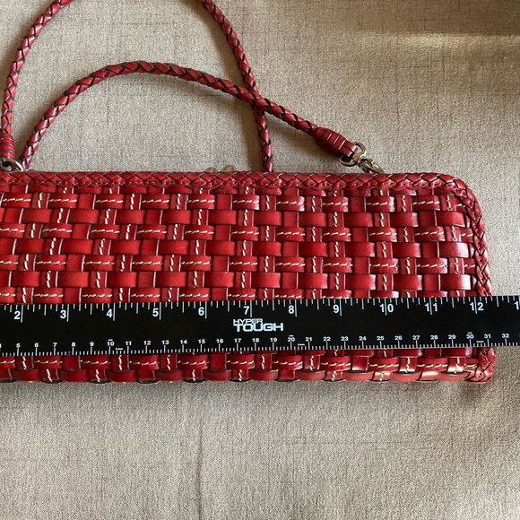 Vintage Elliott Luca Leather Woven Clutch Bag in Red - Picture 12 of 16